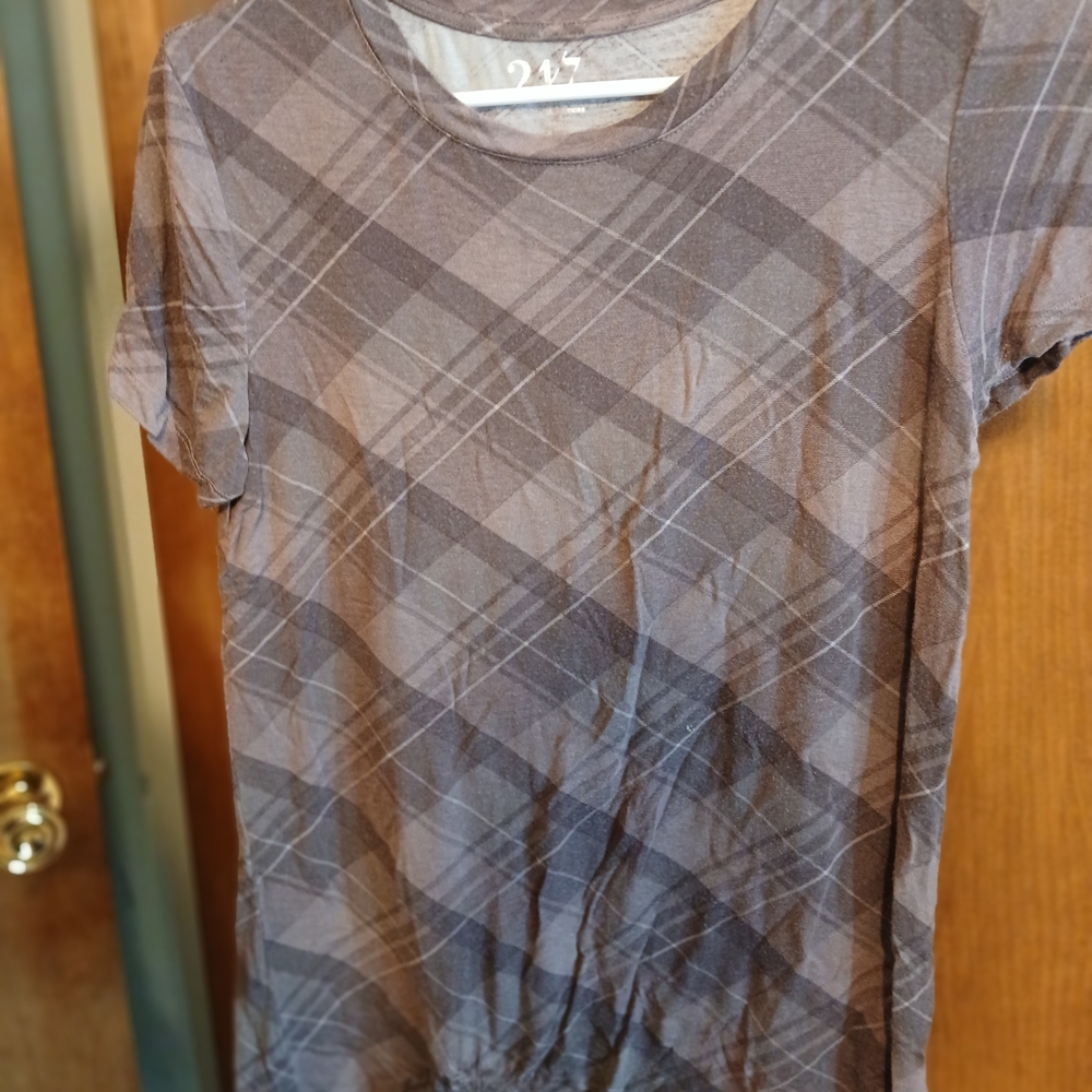 Casual Plaid Short Sleeve Tee